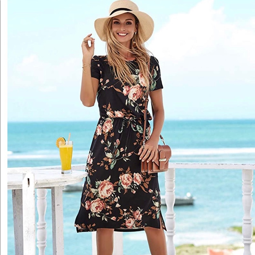 Floral Midi T-Shirt Dress 🌸🌼